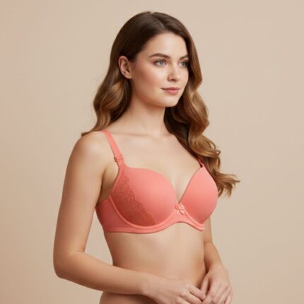 Silk Embroidered Padded Bra for Women (Random Color) – Luxury Undergarment with Soft Silk Fabric, Stylish Embroidery, Comfortable Fit  Everyday Support  - 36